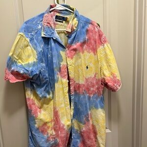 Polo by Ralph Lauren Casual Blue and Yellow Button Down Shirt